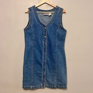 VTG Bill Blass Jeans Denim Sleeveless Mini Dress 90s Size Medium Indie/Classic